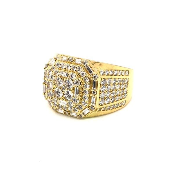 The Hexagon Baguettes - Gold & VS Diamonds Ring